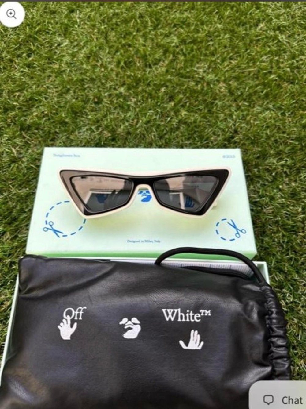 Off-White Black Cat-Eye Sunglasses with Tinted Lenses